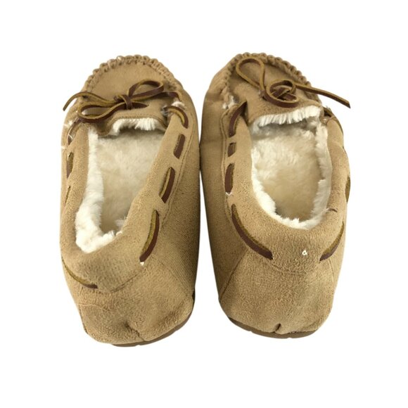 True Soft Womens Moccasin Flats Faux Suede Faux Fur Lined Beige Size 6 - Picture 3 of 6
